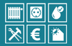 Beispielbild für die co2online-Ratgeberseiten: Symbole verschiedener Energiesparchecks